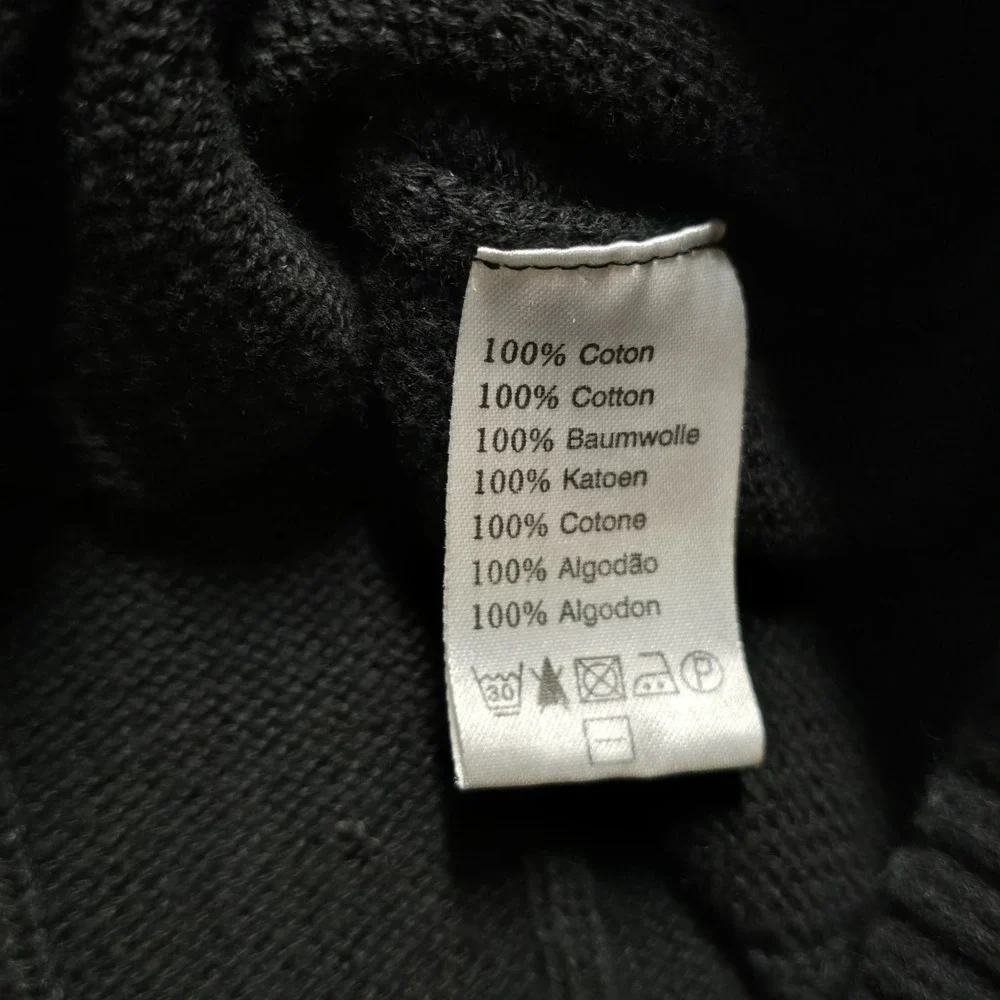 Lacoste Men's 100% Cotton 1/4 Zip Mock Neck Pullover Sweater Black Size FR 9